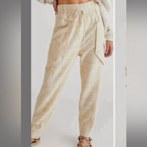 Free People Women's Cream Drawstring Pants